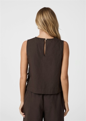 Svetlana linen top Dark Brown Neo Noir 
